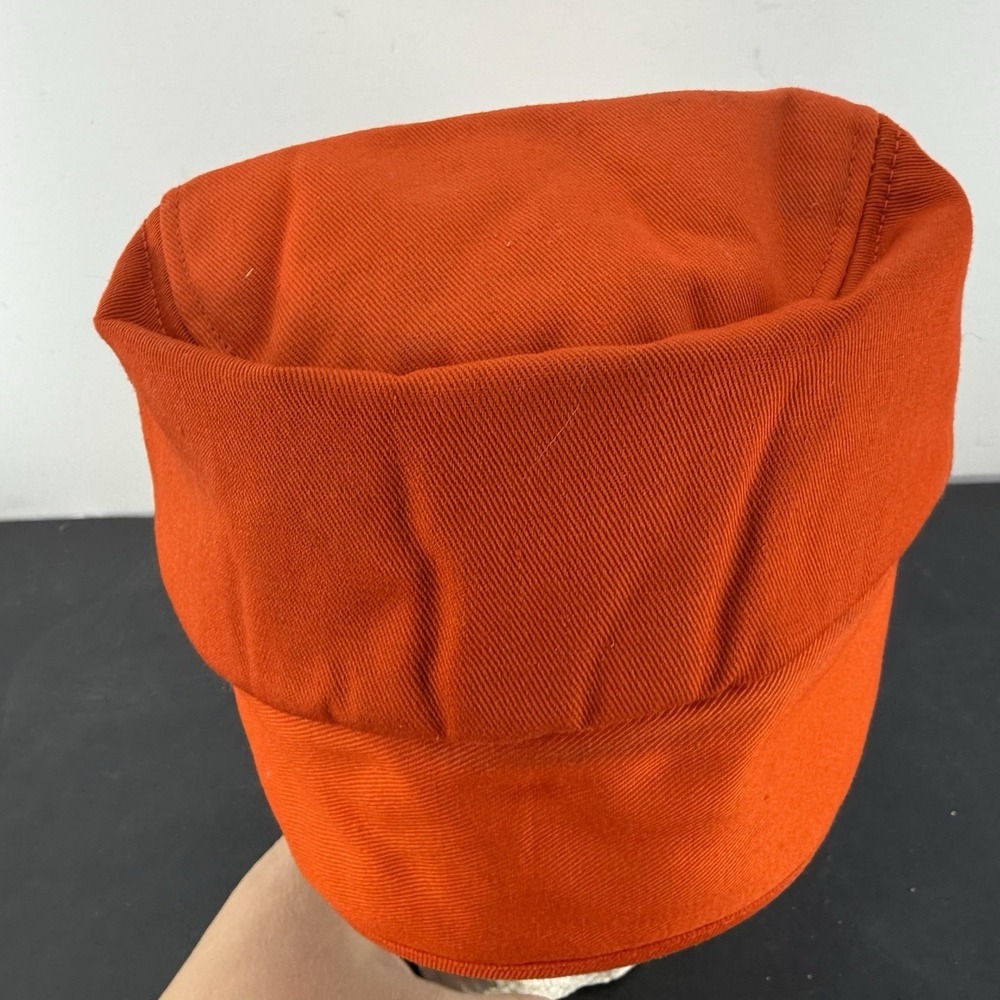 Vintage Golden Harvest Hat Cap Ear Flaps Trapper Orange Fitted 7 K-Brand - Picture 6 of 13